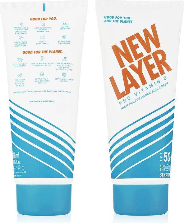Actual product image New Layer Pro Vitamin D High Performance Sun Cream SPF50+ sensitive (Suntan cream, SPF 50+, 200 ml, 252 g)