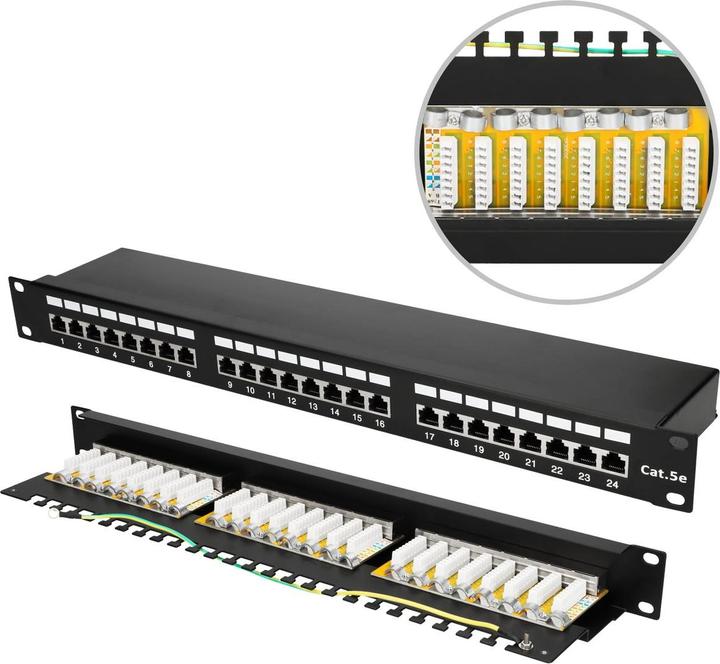 Actual product image Extralink CAT5E STP V2 | Patch panel | 24 port
