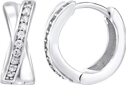 Silvego Delicate round earrings with zircons Audrey QR440