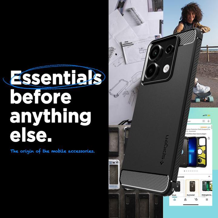 Actual product image Spigen Rugged Armor Xiaomi Redmi Note 13 Pro 5G / Poco X6 5G czarny/matte black ACS07254 (Xiaomi Redmi Note 13 Pro 5G)