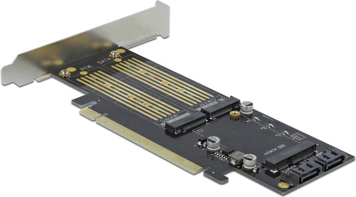 Image du produit Delock Adaptateur de bus hôte PCI-Ex16v4 - M.2 Key-B, M.2 Key-M, mSATA