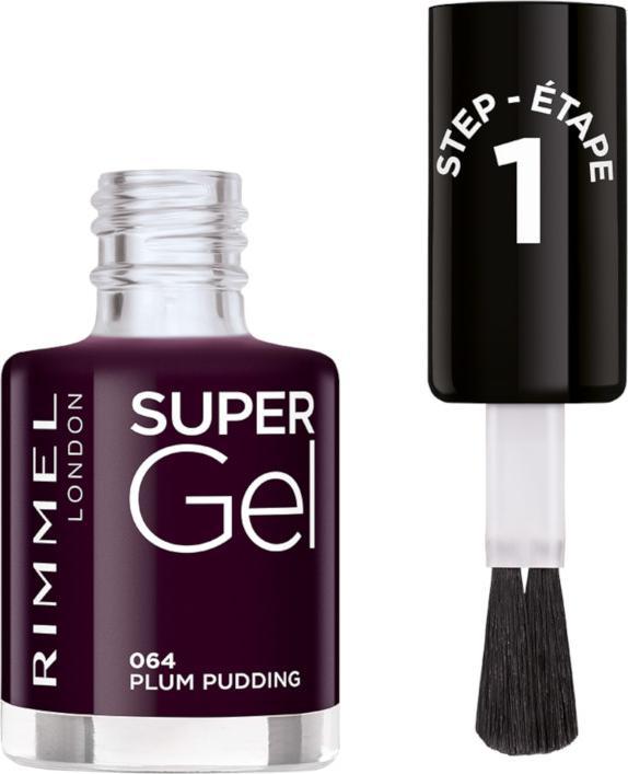 Immagine prodotto Rimmel London Super Gel 064 Plum Pudding 12ml (064, Smalto per unghie effetto gel)