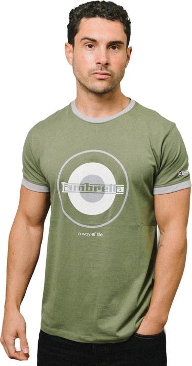 Actual product image Lambretta Mens Target Ringer T-Shirt (4XL)