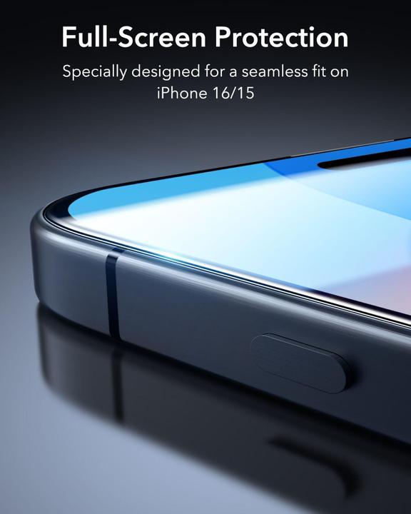 Actual product image ESR Armorite screen protector (1 Piece, Apple iPhone 16 Plus)