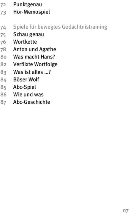 Produktbild Die 50 besten Spiele zum Gedächtnistraining mit Senioren (Deutsch, Agnes Boos, 2020)