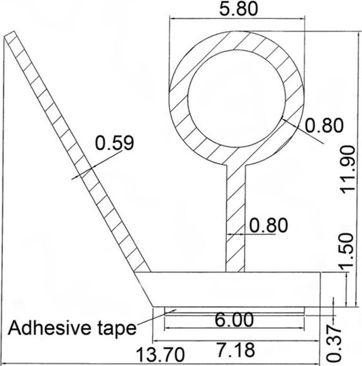 Produktbild Bohle Duschtürdichtungen mit Wasserabweiser und Rohr zum Aufkleben