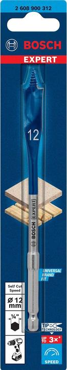 Actual product image Bosch Professional Zubehör Expert SelfCut Speed flat milling drill, 12 x 152 mm (12 millimetres)