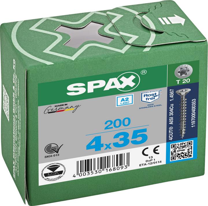 Productafbeelding Spax Spaanplaatschroeven A2 (200 Schroeven per stuk)