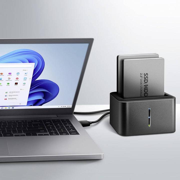 Image du produit Axagon ADSA-D25 Station d'accueil pour lecteur de stockage USB 3.2 Gen 1 (3.1 Gen 1) Type micro-B Noir (2.5")