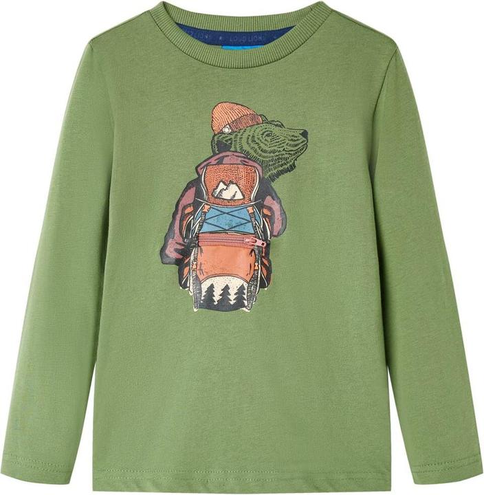 VidaXL Kinder-Langarmshirt Helles Khaki 104,Material: 100 (104)