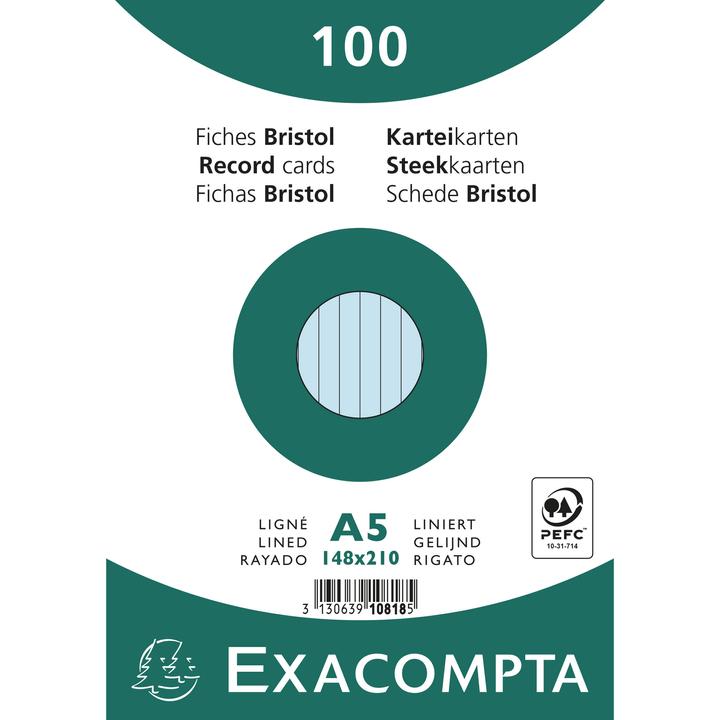 Produktbild Exacompta Karteikarten (148 x 210 mm, 205 g/m², 100 x)