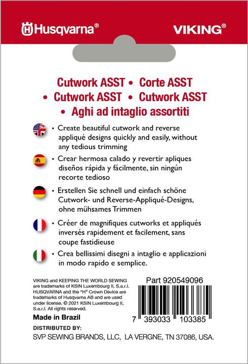 Actual product image Husqvarna Cutwork needles