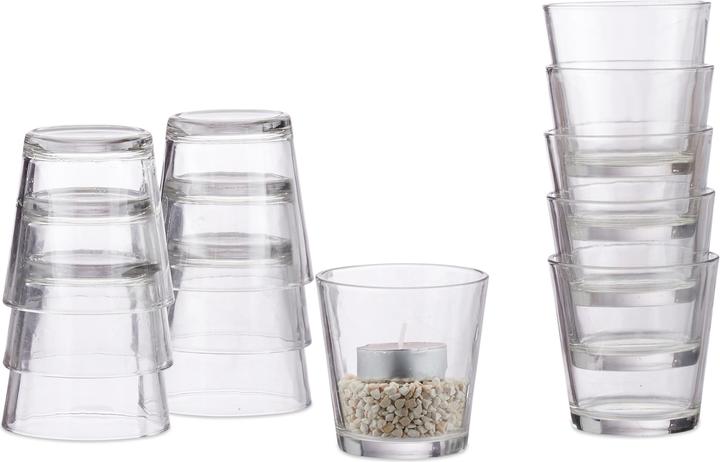 Relaxdays Teelichtgläser Set (12 x, 7.5 x 7.5 x 7.5 cm)