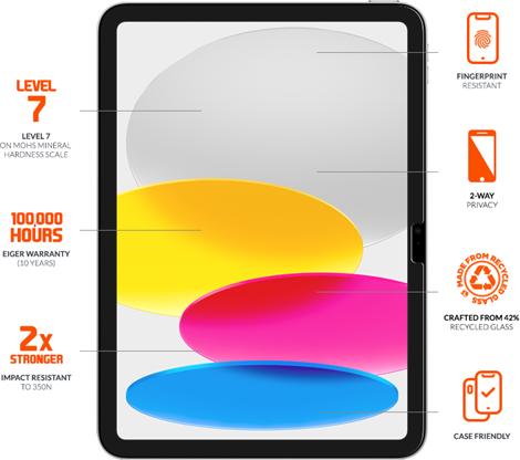 Immagine prodotto Eiger Mountain Glass Black Tablet (1 Pezzo/i, iPad 10.9 (2022))