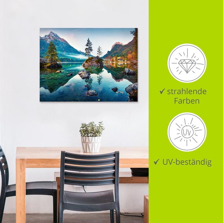 Actual product image Artland Autumn scene of the Hintersee in front of Alpen U1TM (80 x 60 cm)