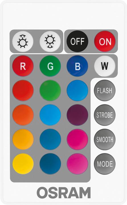 Actual product image Osram Led Retrofit Rgbw Lamps With Remote Control (E27, 60 W, 806 lm, 1 x, G)