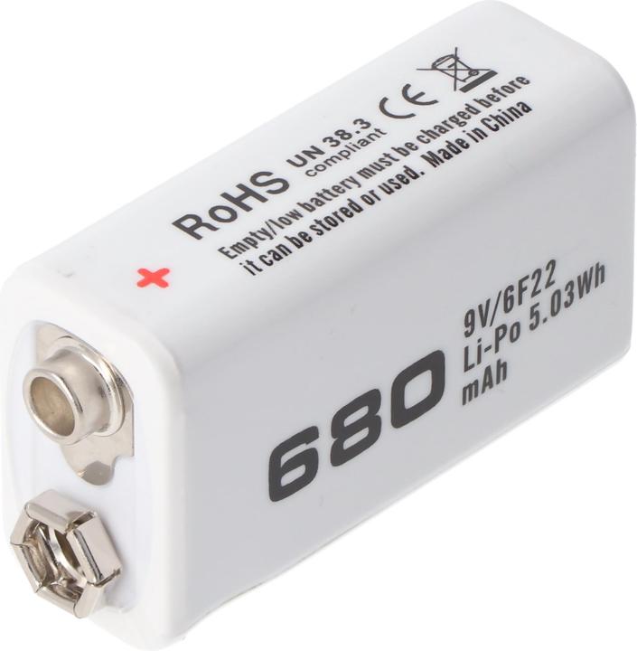 Actual product image AccuCell Akku 9V-Block, 6LR61, 6F22 (1 pcs., 9V Block, 650 mAh)
