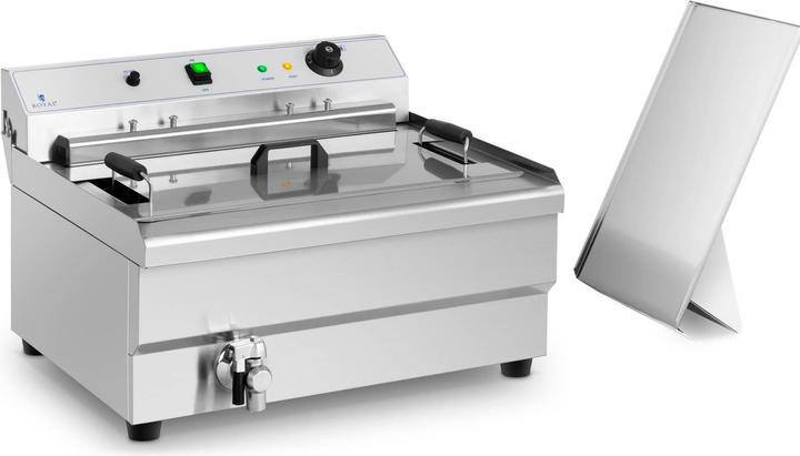 Produktbild Royal Catering Fettbackgerät Edelstahl Friteuse Fritteuse Fritöse Kaltzone Ablage 9000 W 30 L