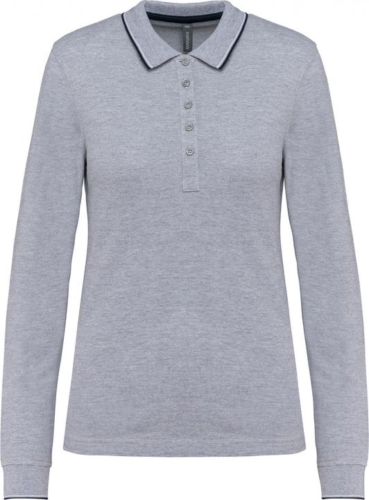 Kariban Polo-Shirt aus Piqué-Strick langarm, Damen