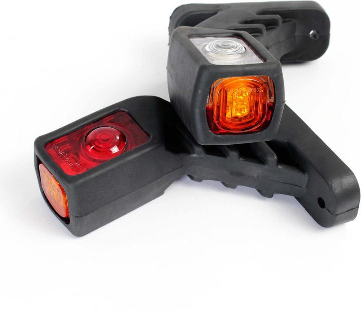 Actual product image Wiltec 2x 4 12V 3-coloured LED Side Marker Lamp Position Light for Trailers Vehicles Lorries Cars
