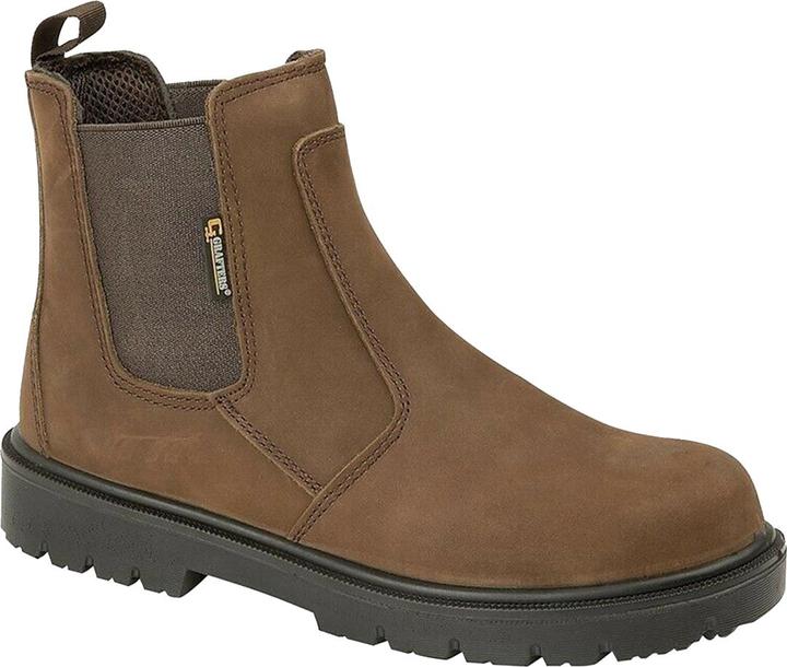 Grafters Sicherheitsstiefel mit elastischen Einsätzen gewachstes Leder