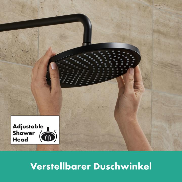 Produktbild hansgrohe HG Kopfbrause Crometta S 240, 1 jet, EcoSmart mattschwarz (1 Strahlarten, 9 l/min)