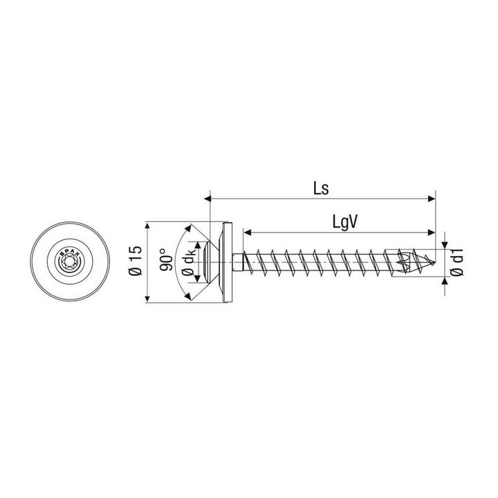 Produktbild Spax SPENGLERSCHRAUBE A2 T-STAR PLUS T20 4CUT DICHTSCHEIBE 20MM 4,5X25 Universal (1 Schrauben pro Stück)