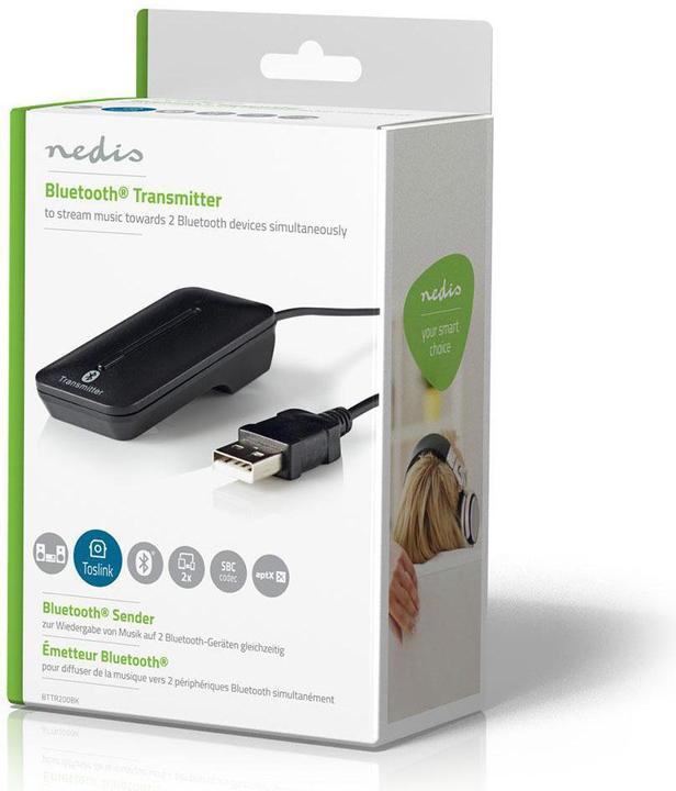 Produktbild Nedis Bluetooth® Transmitter | Anschlüsse – Eingang: 1x TosLink (Sender & Empfänger)