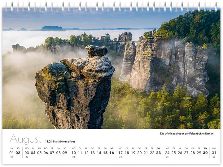 Produktbild Kalender Schsische Schweiz kompakt 2026 (21 x 15 cm, Deutsch)