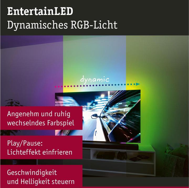 Actual product image Paulmann Luminaires USB TV Strips RGB 75 inch (RGB, 310 cm, Indoor)