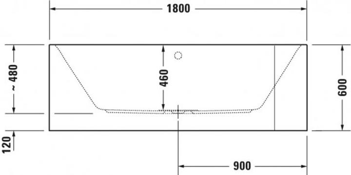 Actual product image Duravit Bathtub HAPPY D.2 PLUS 180x80 corner li acrylic cladding grp s-ma (180 l, 180 cm, 80 cm)