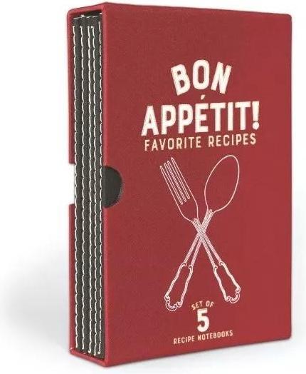 Actual product image Designworks Set of 5 Bon Appetit recipe booklets (11 x 16 cm, Hardcover)
