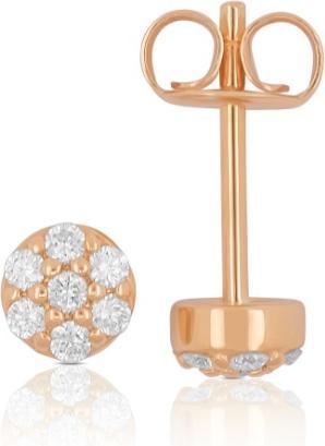 Muau Ohrstecker Rotgold 750/18K Diamant 0.15ct. (750, 18K)