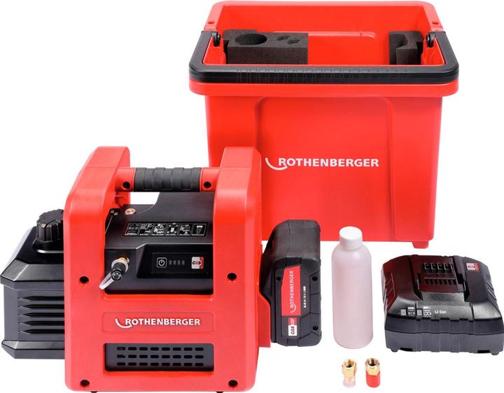 Produktbild Rothenberger 2-stufige Akku-Vakuumpumpe ROAIRVAC R32 5.0 inkl. Akku + Ladegerät