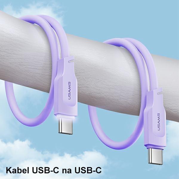 Image du produit Usams Câble de charge type-C vers type-C - Blanc (1.20 m, 100 W)