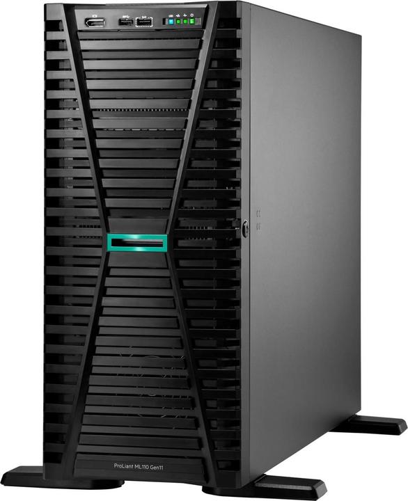Produktbild HPE E ProLiant ML110 Gen11, 8U 8 Core, RDIMM 1R 4800 MT/s, 4xLFF, 1xPS, onb (Intel Xeon Bronze 3408U, 16 GB, Tower Server)