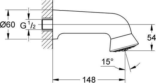 Actual product image Grohe Sports shower head RELEXA PLUS 60 (1 Beam types, 7 l/min)