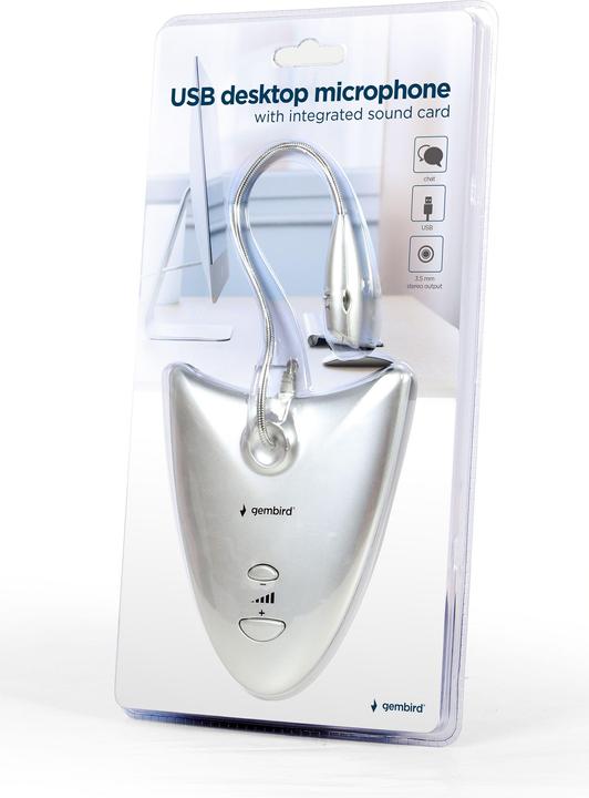 Produktbild Gembird USB 2.0-Tischmikrofon mit integrierter Soundkarte