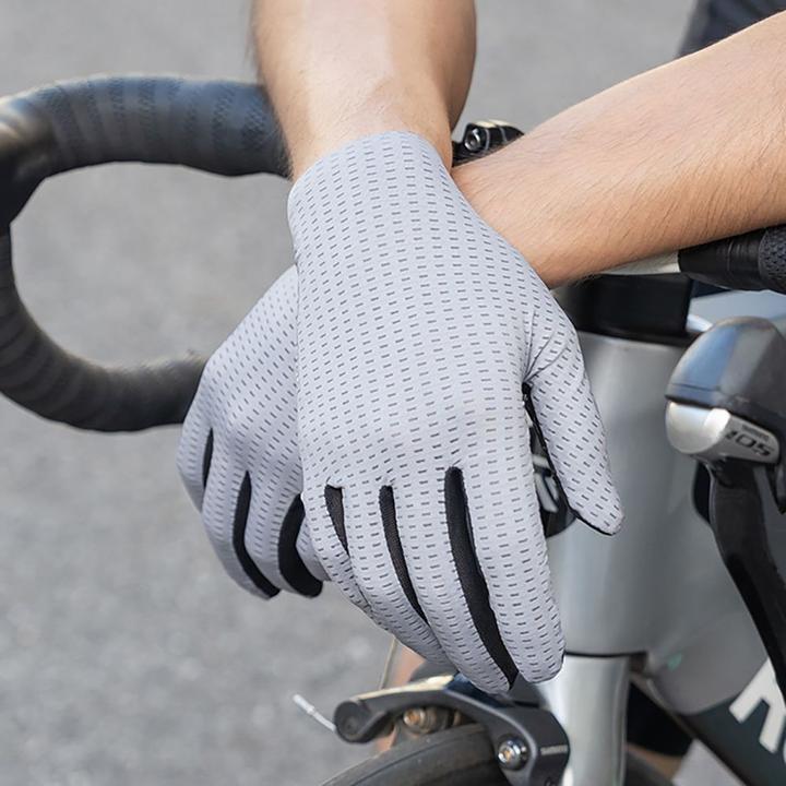 Actual product image Rockbros Breathable Full Finger Cycling Gloves, Size: S - Green (S)