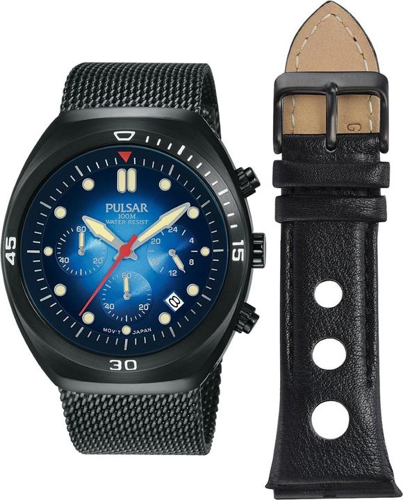 Pulsar Lorus PT3951X2 Chronograph mit Sekundenarmband 42mm 10 ATM (Chronograph, 42 mm)