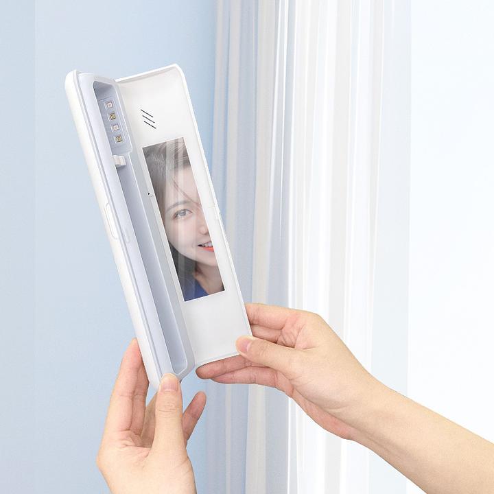 Actual product image Novidarte Toothbrush Sterilisation Box with Cosmetic Mirror USB