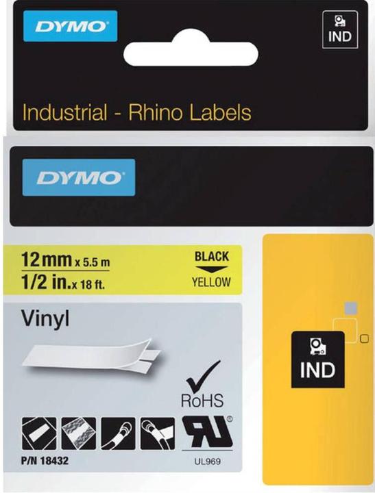 Produktbild Dymo Schriftband-Kassette Rhino IND (1.20 cm, Gelb)