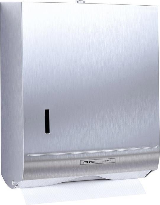 Actual product image CWS Folding Paper Towel Dispenser Paradise Stainless Steel Paper Slim