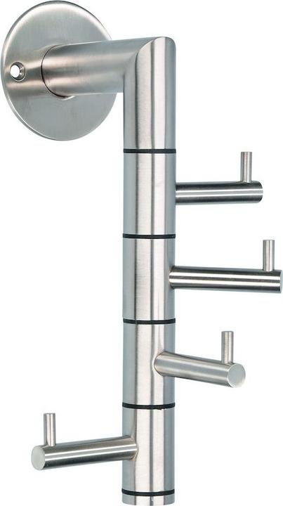 Produktbild Siro Wandgarderobe Kelvin 4 schwenkbare Haken, Höhe 208 mm,Edelstahl fein geschliffen