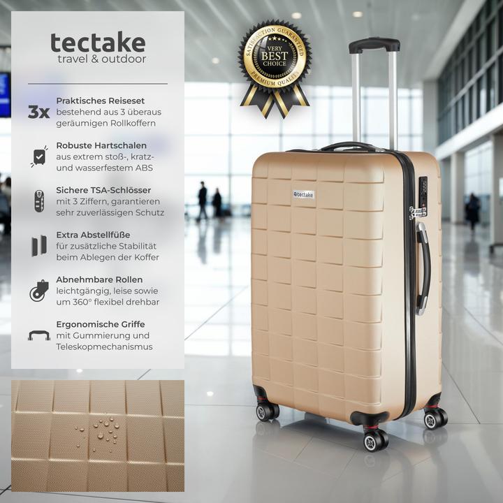 Image du produit tectake Trolley Set 3 pcs. (98 l, L (90 - 115l))
