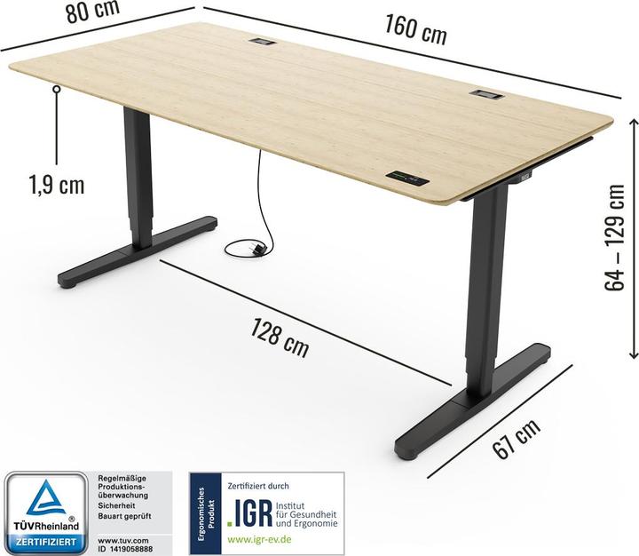 Immagine prodotto Yaasa Desk Pro (160 x 80 cm)