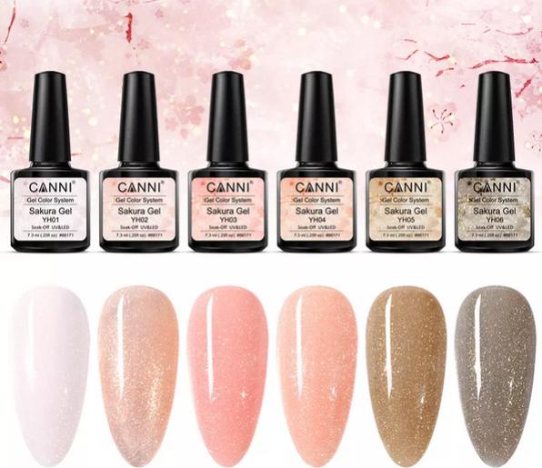 Immagine prodotto Canni Smalto gel Sakura (Trasparente, Glitz e glamour, Smalto per unghie effetto gel)