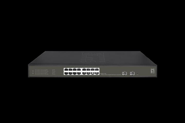 Actual product image LevelOne Switch 16x GE GES-2118P 2xGSFP 16xPoE+ (18 Ports)