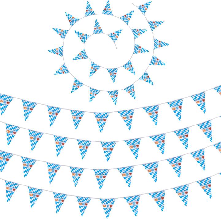 Actual product image tectake Blue/White bunting with diamond pattern and motifs