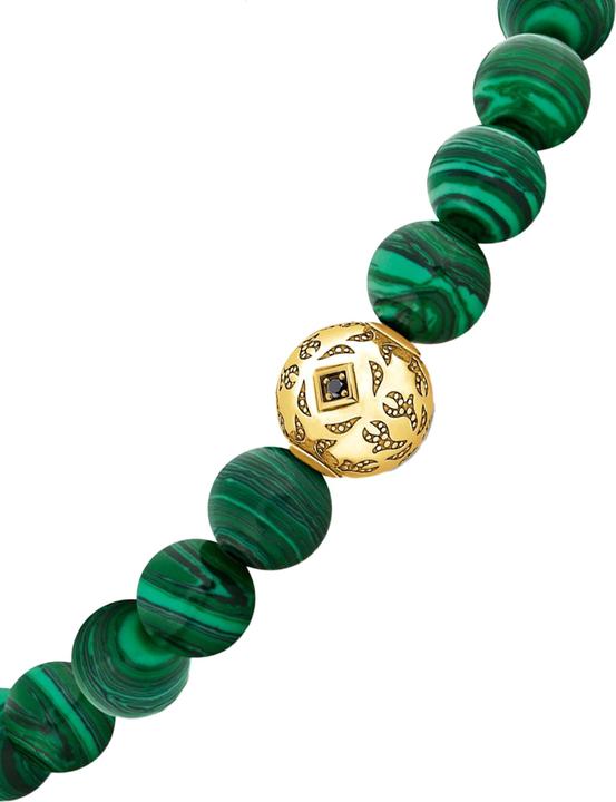 Produktbild Thomas Sabo Beads-Armband aus grünen Steinen vergoldet (19 cm, 750 Gelbgold Vergoldung, 925 Sterlingsilber)